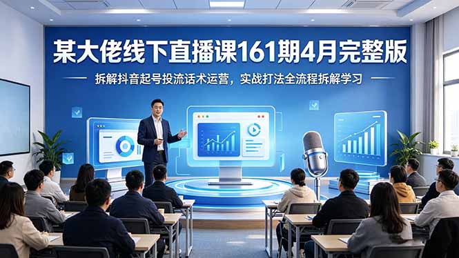 某大佬线下直播课161期4月完整版，拆解抖音起号投流话术运营，实战打法全流程拆解学习力繁信息站-闲云创业网-老谢轻创网-中创网-福缘网-冒泡网-资源之家-魔方项目库力繁信息站