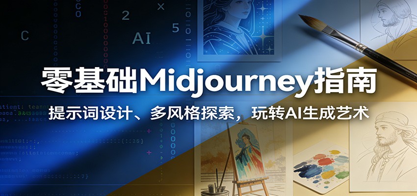 零基础Midjourney指南：提示词设计、多风格探索，玩转AI生成艺术力繁信息站-闲云创业网-老谢轻创网-中创网-福缘网-冒泡网-资源之家-魔方项目库力繁信息站