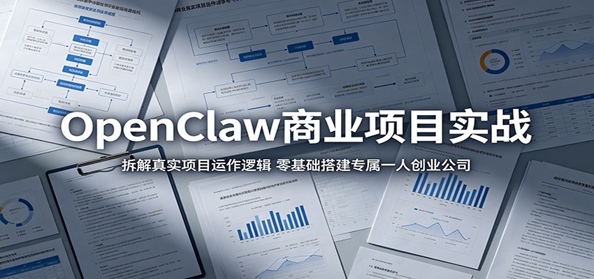 OpenClaw商业项目实战:拆解真实项目运作逻辑,零基础搭建专属一人创业公司力繁信息站-闲云创业网-老谢轻创网-中创网-福缘网-冒泡网-资源之家-魔方项目库力繁信息站