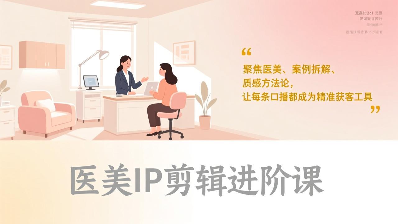 医美IP剪辑进阶课，聚焦医美、案例拆解、质感方法论，让每条口播都成为精准获客工具力繁信息站-闲云创业网-老谢轻创网-中创网-福缘网-冒泡网-资源之家-魔方项目库力繁信息站