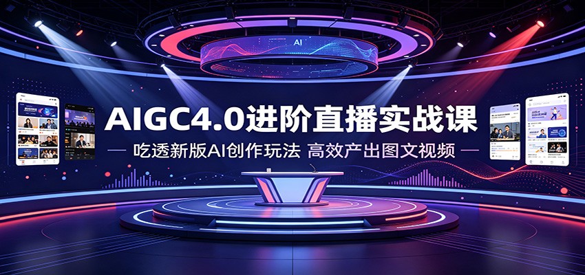 AIGC4.0进阶直播实战课：吃透新版AI创作玩法，高效产出图文视频力繁信息站-闲云创业网-老谢轻创网-中创网-福缘网-冒泡网-资源之家-魔方项目库力繁信息站