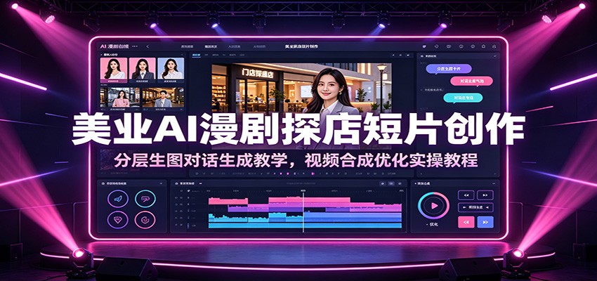 美业AI漫剧探店短片创作：分层生图对话生成教学，视频合成优化实操教程力繁信息站-闲云创业网-老谢轻创网-中创网-福缘网-冒泡网-资源之家-魔方项目库力繁信息站
