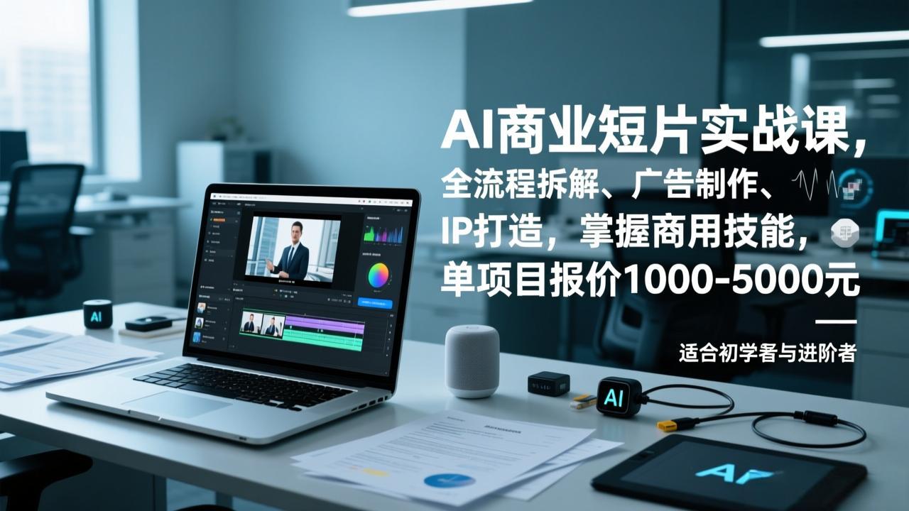 AI商业短片实战课，全流程拆解、广告制作、IP打造，掌握商用技能，单项目报价1000-5000元力繁信息站-闲云创业网-老谢轻创网-中创网-福缘网-冒泡网-资源之家-魔方项目库力繁信息站