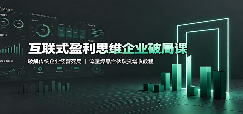 互联式盈利思维企业破局课:破解传统企业经营死局,流量爆品合伙裂变增收教程力繁信息站-闲云创业网-老谢轻创网-中创网-福缘网-冒泡网-资源之家-魔方项目库力繁信息站