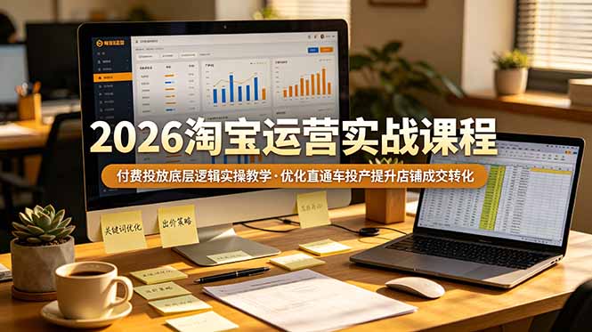 2026 淘宝运营实战课程，付费投放底层逻辑实操教学，优化直通车投产提升店铺成交转化力繁信息站-闲云创业网-老谢轻创网-中创网-福缘网-冒泡网-资源之家-魔方项目库力繁信息站