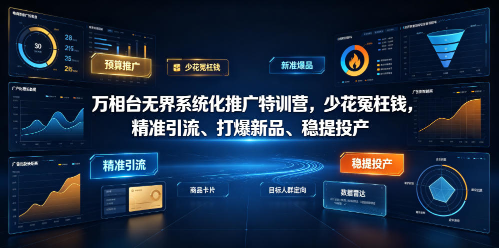 万相台无界系统化推广特训营VI0.0，少花冤枉钱，精准引流、打爆新品、稳提投产(全程录音+字幕)力繁信息站-闲云创业网-老谢轻创网-中创网-福缘网-冒泡网-资源之家-魔方项目库力繁信息站
