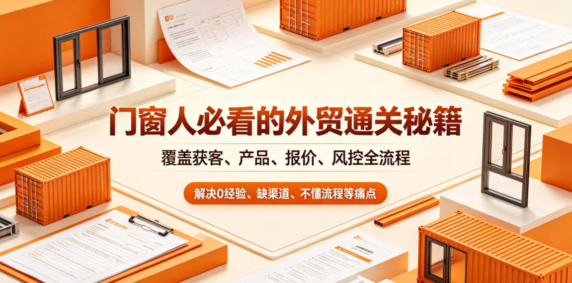 门窗人必看的外贸通关秘籍,块覆盖获客、产品、报价、风控全流程,解决0经验、缺渠道、不懂流程等痛点力繁信息站-闲云创业网-老谢轻创网-中创网-福缘网-冒泡网-资源之家-魔方项目库力繁信息站
