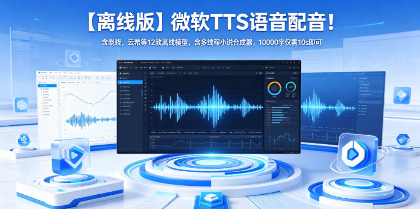 【离线版】微软TTS语音配音!含晓晓,云希等12款离线模型,含多线程小说合成器,10000字仅需10s即可力繁信息站-闲云创业网-老谢轻创网-中创网-福缘网-冒泡网-资源之家-魔方项目库力繁信息站