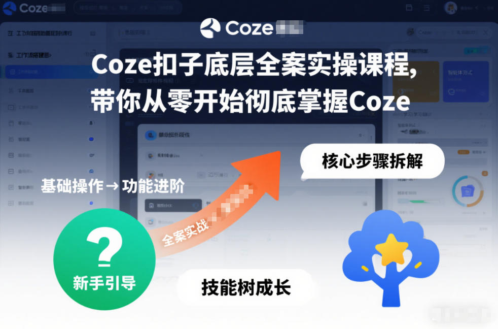 Coze扣子底层全案实操课程，带你从零开始彻底掌握Coze(更新3月)力繁信息站-闲云创业网-老谢轻创网-中创网-福缘网-冒泡网-资源之家-魔方项目库力繁信息站