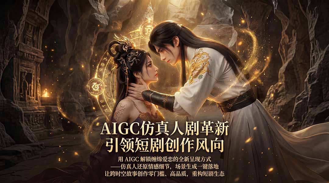 AIGC 仿真人短剧创作革新，解锁仙侠爱恋全新呈现，一键出高质场景，零门槛打造爆款剧集力繁信息站-闲云创业网-老谢轻创网-中创网-福缘网-冒泡网-资源之家-魔方项目库力繁信息站