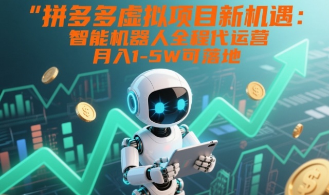 拼多多虚拟项目新机遇:智能机器人全程代运营,月入1-5W可落地【揭秘】力繁信息站-闲云创业网-老谢轻创网-中创网-福缘网-冒泡网-资源之家-魔方项目库力繁信息站