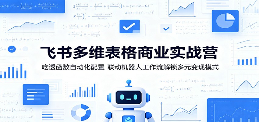 飞书多维表格商业实战营:吃透函数自动化配置,联动机器人工作流解锁多元变现模式力繁信息站-闲云创业网-老谢轻创网-中创网-福缘网-冒泡网-资源之家-魔方项目库力繁信息站