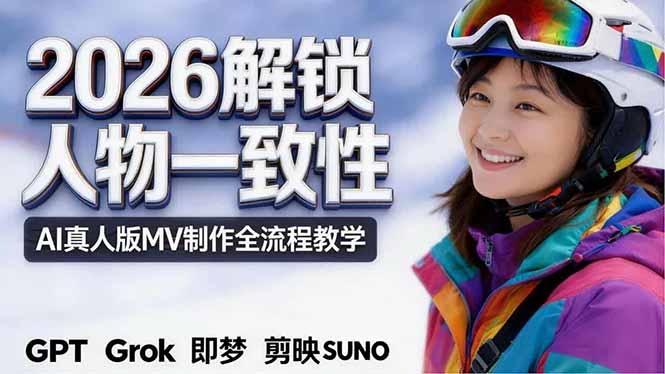 2026独创解锁人物一致性：AI真人版MV制作，不讲空话，不拼概念，全流程实操力繁信息站-闲云创业网-老谢轻创网-中创网-福缘网-冒泡网-资源之家-魔方项目库力繁信息站