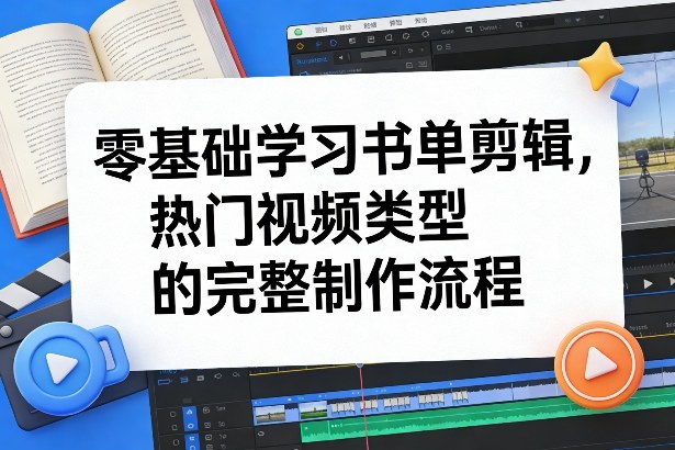零基础学习书单剪辑，热门视频类型的完整制作流程(更新2026)力繁信息站-闲云创业网-老谢轻创网-中创网-福缘网-冒泡网-资源之家-魔方项目库力繁信息站