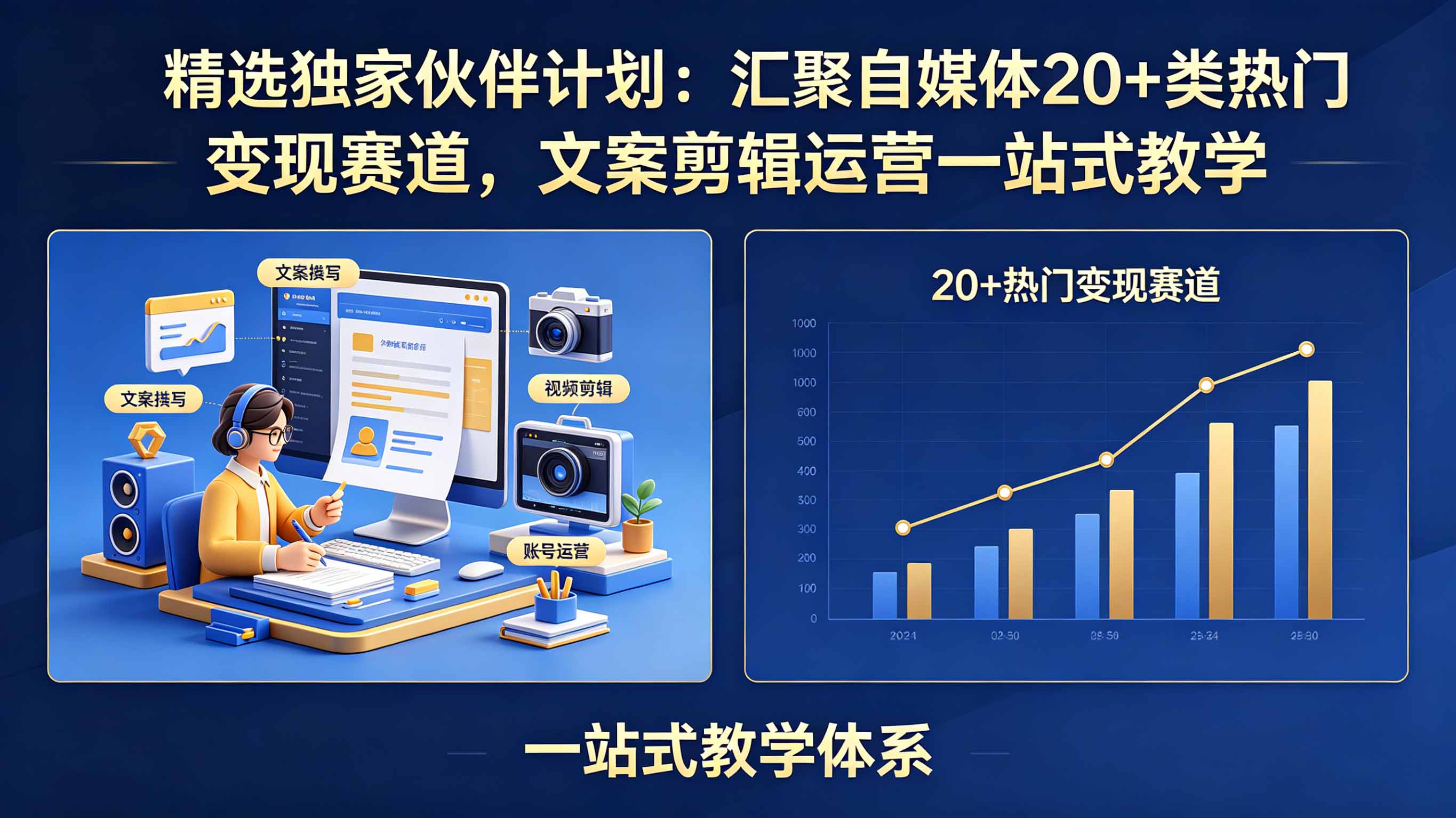 精选独家伙伴计划:汇聚自媒体20+类热门变现赛道,文案剪辑运营一站式教学力繁信息站-闲云创业网-老谢轻创网-中创网-福缘网-冒泡网-资源之家-魔方项目库力繁信息站