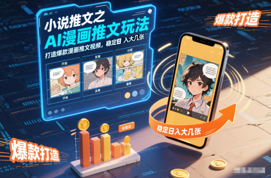 小说推文之AI漫画推文玩法，打造爆款漫画推文视频，稳定日入大几张力繁信息站-闲云创业网-老谢轻创网-中创网-福缘网-冒泡网-资源之家-魔方项目库力繁信息站
