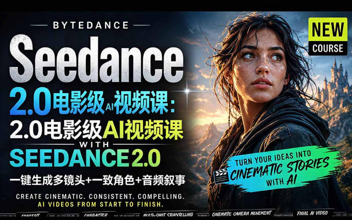 字节跳动的Seedance 2.0 AI电影视频生成制作教程，一键生成多镜头+一致角色+音频叙事-中英字幕力繁信息站-闲云创业网-老谢轻创网-中创网-福缘网-冒泡网-资源之家-魔方项目库力繁信息站