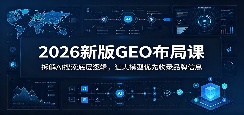 2026新版GEO布局课:拆解AI搜索底层逻辑,让大模型优先收录品牌信息力繁信息站-闲云创业网-老谢轻创网-中创网-福缘网-冒泡网-资源之家-魔方项目库力繁信息站