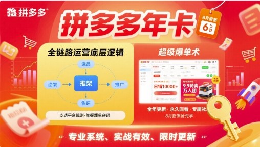 拼多多年卡，拼多多全链路运营底层逻辑，超级爆单术【更新26年6月】力繁信息站-闲云创业网-老谢轻创网-中创网-福缘网-冒泡网-资源之家-魔方项目库力繁信息站