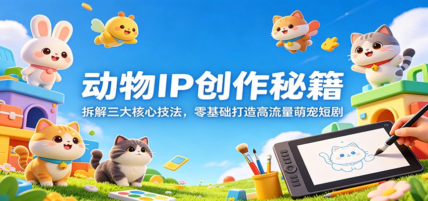 动物IP创作秘籍：拆解三大核心技法，零基础打造高流量萌宠短剧力繁信息站-闲云创业网-老谢轻创网-中创网-福缘网-冒泡网-资源之家-魔方项目库力繁信息站