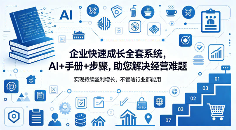 企业快速成长全套系统，AI+手册+步骤，助您解决经营难题，实现持续盈利增长，不管啥行业都能用力繁信息站-闲云创业网-老谢轻创网-中创网-福缘网-冒泡网-资源之家-魔方项目库力繁信息站