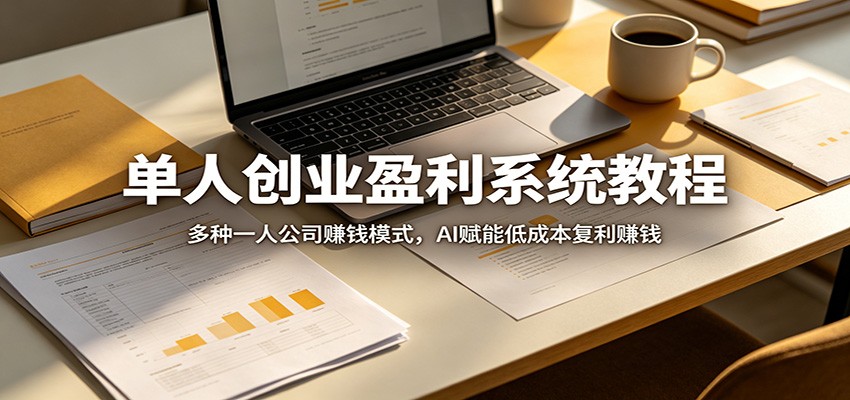 单人创业盈利系统教程：多种一人公司赚钱模式，AI赋能低成本复利赚钱力繁信息站-闲云创业网-老谢轻创网-中创网-福缘网-冒泡网-资源之家-魔方项目库力繁信息站