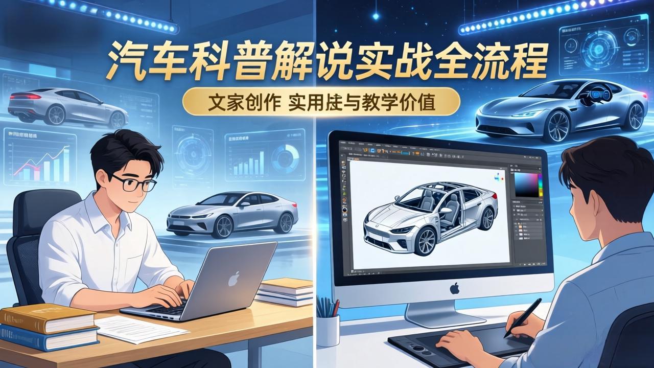 抖音汽车科普解说实战:文案+动画+画面处理+去水印全流程,打造专业汽车科普视频力繁信息站-闲云创业网-老谢轻创网-中创网-福缘网-冒泡网-资源之家-魔方项目库力繁信息站