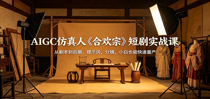 AIGC仿真人《合欢宗》短剧实战课：从剧本到后期，提示词，分镜，小白也能快速量产力繁信息站-闲云创业网-老谢轻创网-中创网-福缘网-冒泡网-资源之家-魔方项目库力繁信息站