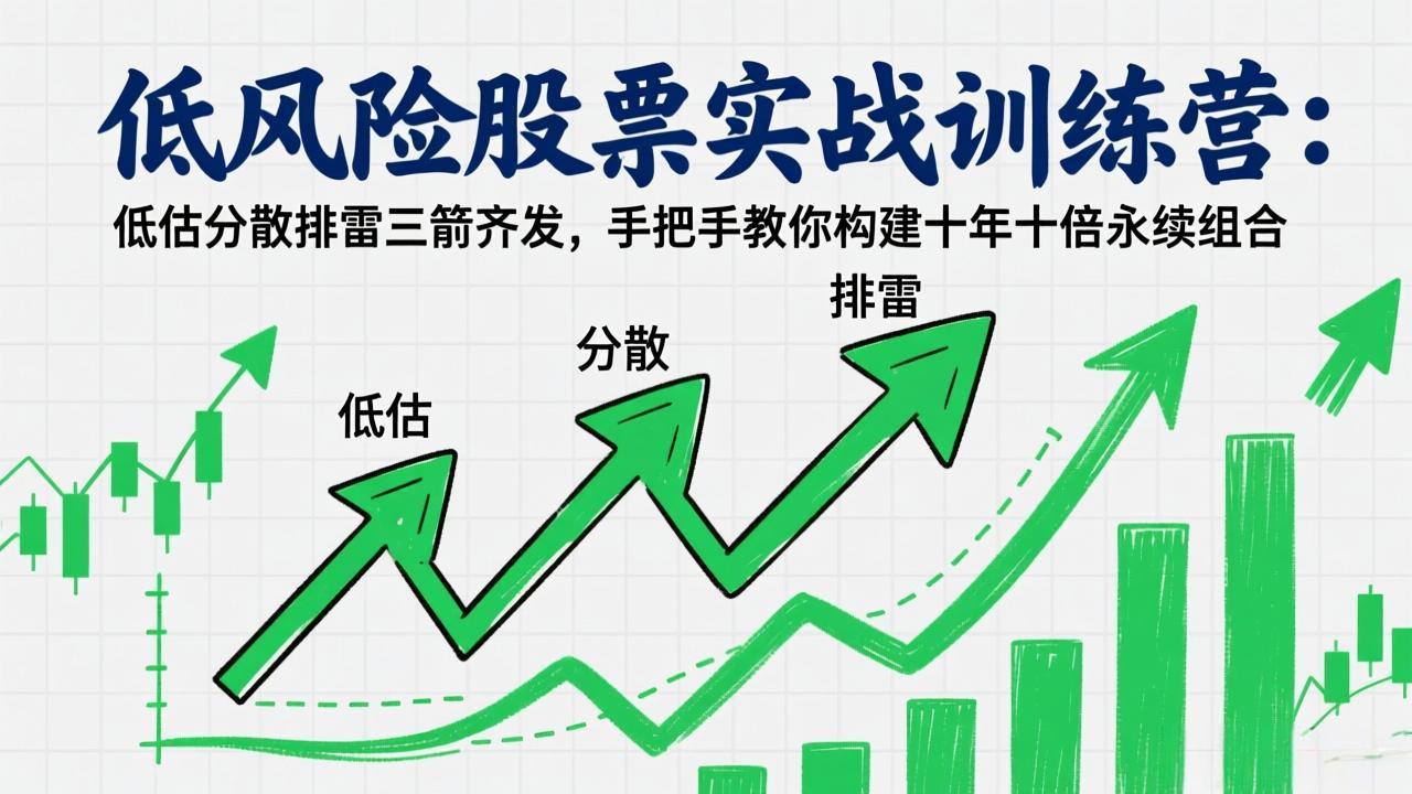 低风险股票实战训练营：低估分散排雷三箭齐发，手把手教你构建十年十倍永续组合力繁信息站-闲云创业网-老谢轻创网-中创网-福缘网-冒泡网-资源之家-魔方项目库力繁信息站