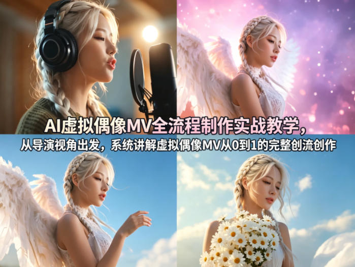 AI虚拟偶像MV全流程制作实战教学，从导演视角出发，系统讲解虚拟偶像MV从0到1的完整创作流程力繁信息站-闲云创业网-老谢轻创网-中创网-福缘网-冒泡网-资源之家-魔方项目库力繁信息站