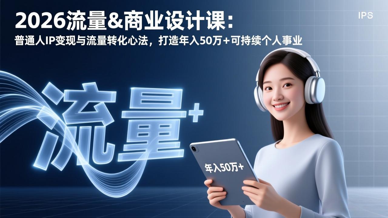 2026流量&商业设计课：普通人IP变现与流量转化心法，打造年入50万+可持续个人事业力繁信息站-闲云创业网-老谢轻创网-中创网-福缘网-冒泡网-资源之家-魔方项目库力繁信息站