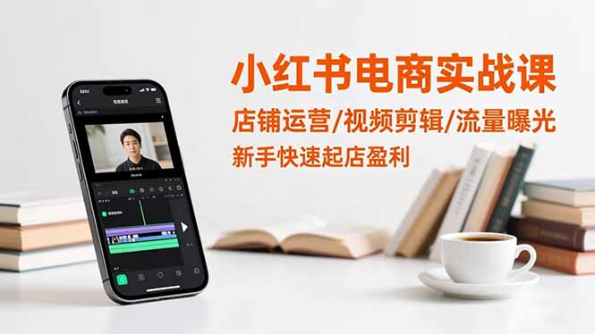 小红书电商实战课：店铺运营/视频剪辑/流量曝光，新手快速起店盈利力繁信息站-闲云创业网-老谢轻创网-中创网-福缘网-冒泡网-资源之家-魔方项目库力繁信息站