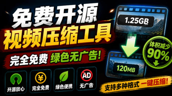 Github开源视频压缩瘦身工具,轻松压缩90%,并保持画质清晰,完全免费绿色无广告!VideoSlim力繁信息站-闲云创业网-老谢轻创网-中创网-福缘网-冒泡网-资源之家-魔方项目库力繁信息站