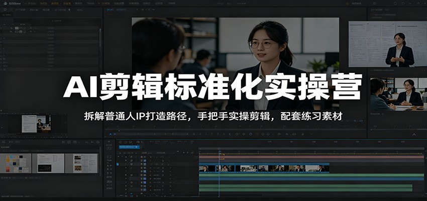 AI剪辑标准化实操营:拆解普通人IP打造路径,手把手实操剪辑,配套练习素材力繁信息站-闲云创业网-老谢轻创网-中创网-福缘网-冒泡网-资源之家-魔方项目库力繁信息站