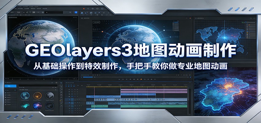 GEOlayers3地图动画制作：从基础操作到特效制作，手把手教你做专业地图动画力繁信息站-闲云创业网-老谢轻创网-中创网-福缘网-冒泡网-资源之家-魔方项目库力繁信息站