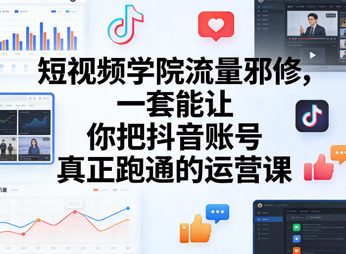 短视频学院流量邪修，一套能让你把抖音账号真正跑通的运营课力繁信息站-闲云创业网-老谢轻创网-中创网-福缘网-冒泡网-资源之家-魔方项目库力繁信息站