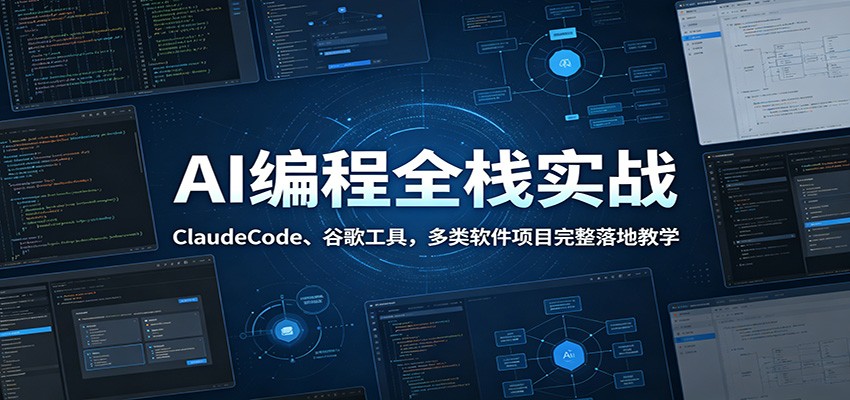 AI编程全栈实战：ClaudeCode、谷歌工具，多类软件项目完整落地教学力繁信息站-闲云创业网-老谢轻创网-中创网-福缘网-冒泡网-资源之家-魔方项目库力繁信息站