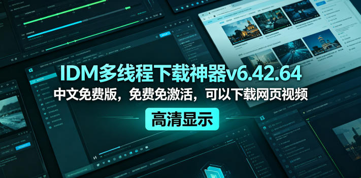 IDM多线程下载神器v6.42.64中文免费版,免费免激活,可以下载网页视频(例如飞书文档内的视频)力繁信息站-闲云创业网-老谢轻创网-中创网-福缘网-冒泡网-资源之家-魔方项目库力繁信息站