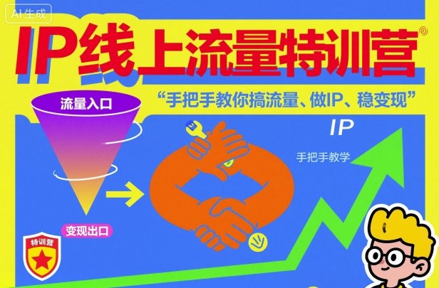 IP线上流量特训营，手把手教你搞流量、做IP、稳变现力繁信息站-闲云创业网-老谢轻创网-中创网-福缘网-冒泡网-资源之家-魔方项目库力繁信息站
