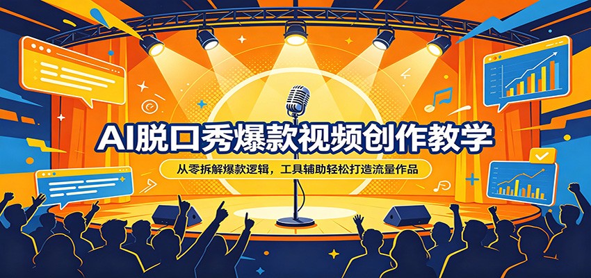 AI脱口秀爆款视频创作教学：从零拆解爆款逻辑，工具辅助轻松打造流量作品力繁信息站-闲云创业网-老谢轻创网-中创网-福缘网-冒泡网-资源之家-魔方项目库力繁信息站