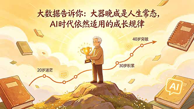 付费文章：大数据告诉你：大器晚成是人生常态，AI 时代依然适用的成长规律力繁信息站-闲云创业网-老谢轻创网-中创网-福缘网-冒泡网-资源之家-魔方项目库力繁信息站
