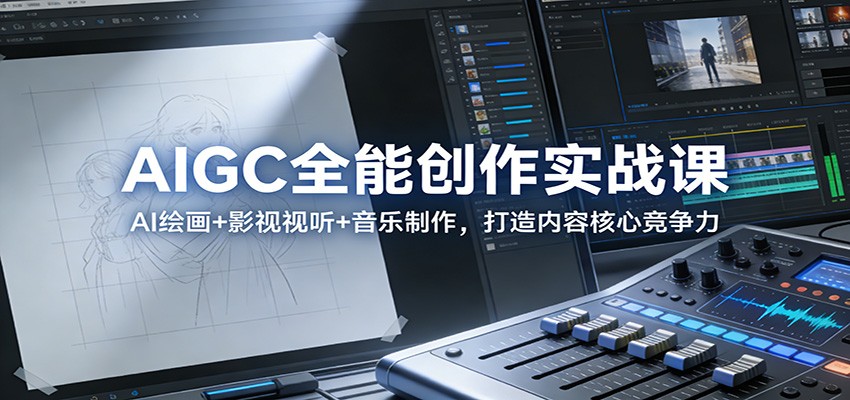 AIGC全能创作实战课：AI绘画+影视视听+音乐制作，打造内容核心竞争力力繁信息站-闲云创业网-老谢轻创网-中创网-福缘网-冒泡网-资源之家-魔方项目库力繁信息站