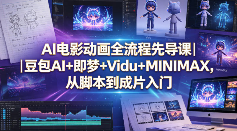 AI电影动画全流程先导课｜豆包AI+即梦+Vidu+MINIMAX，从脚本到成片入门力繁信息站-闲云创业网-老谢轻创网-中创网-福缘网-冒泡网-资源之家-魔方项目库力繁信息站