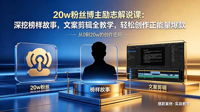 20w粉丝博主励志解说课:深挖榜样故事,文案剪辑全教学,轻松创作正能量爆款力繁信息站-闲云创业网-老谢轻创网-中创网-福缘网-冒泡网-资源之家-魔方项目库力繁信息站