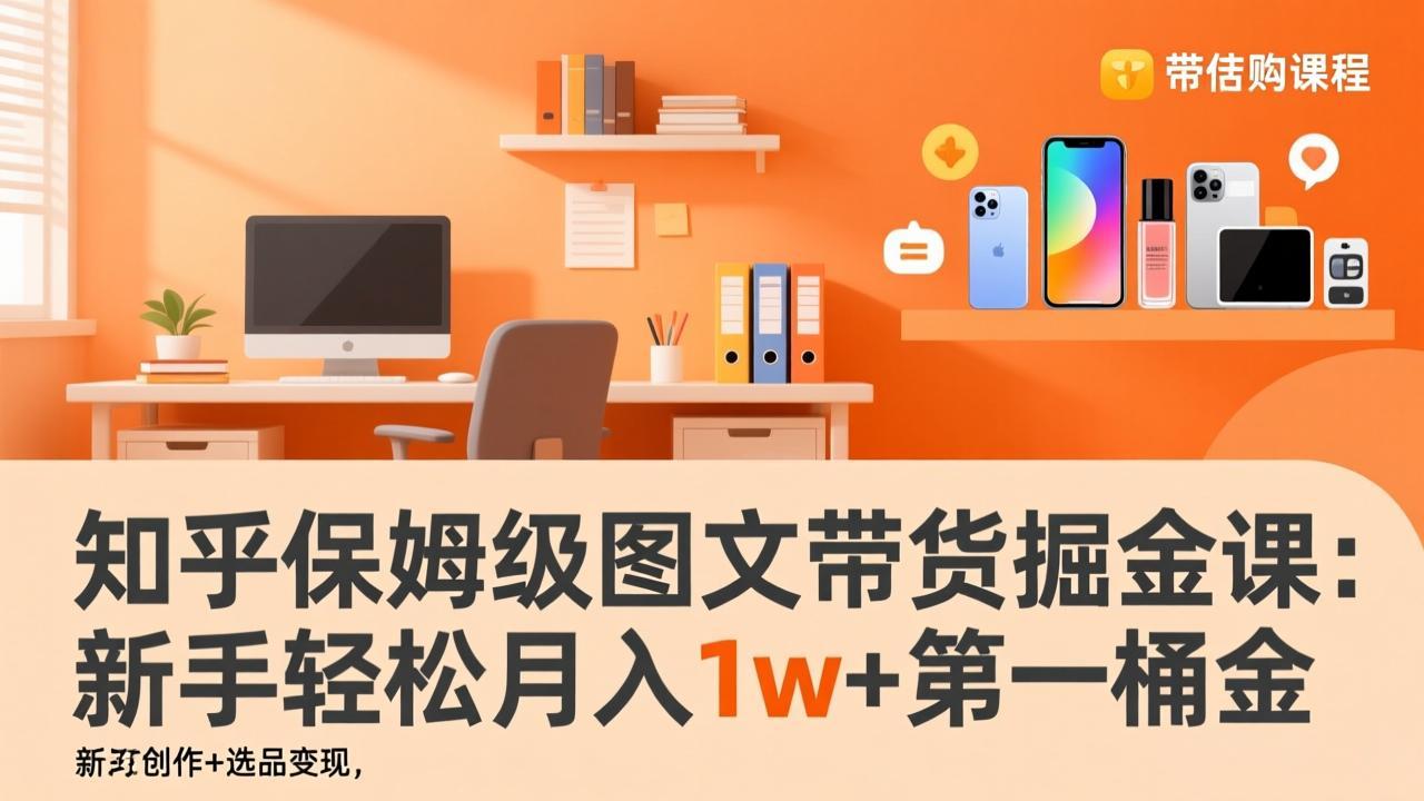 知乎保姆级图文带货掘金课：账号打造+爆文创作+选品变现，新手轻松月入1w+第一桶金力繁信息站-闲云创业网-老谢轻创网-中创网-福缘网-冒泡网-资源之家-魔方项目库力繁信息站