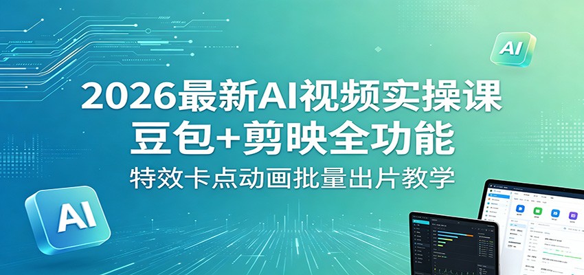 2026最新AI视频实操课：豆包+剪映全功能，特效卡点动画批量出片教学力繁信息站-闲云创业网-老谢轻创网-中创网-福缘网-冒泡网-资源之家-魔方项目库力繁信息站