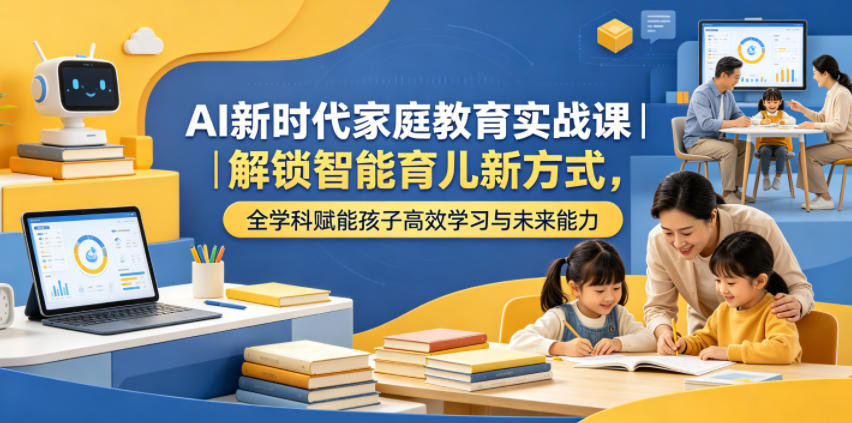 AI新时代家庭教育实战课|解锁智能育儿新方式,全学科赋能孩子高效学习与未来能力力繁信息站-闲云创业网-老谢轻创网-中创网-福缘网-冒泡网-资源之家-魔方项目库力繁信息站