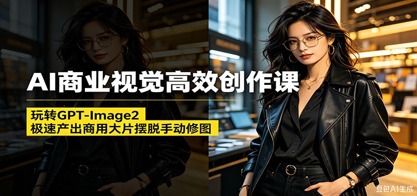AI商业视觉高效创作课:玩转GPT-Image2,极速产出商用大片摆脱手动修图(更新)力繁信息站-闲云创业网-老谢轻创网-中创网-福缘网-冒泡网-资源之家-魔方项目库力繁信息站