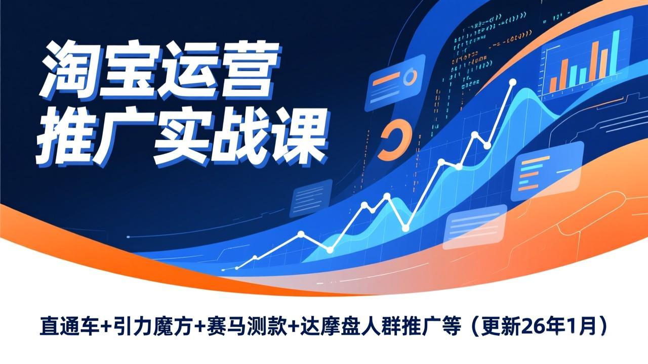 淘宝运营推广实战课,直通车+引力魔方+赛马测款+达摩盘人群推广等(更新26年1月力繁信息站-闲云创业网-老谢轻创网-中创网-福缘网-冒泡网-资源之家-魔方项目库力繁信息站