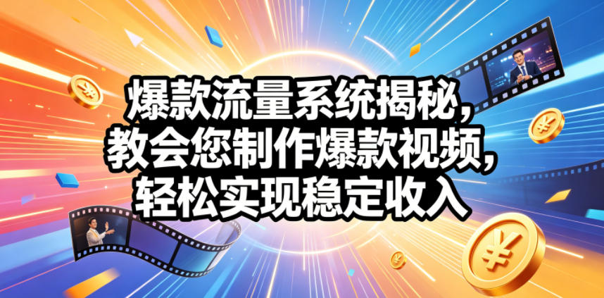 爆款流量系统揭秘,教会您制作爆款视频,轻松实现稳定收入【原创双语字幕】力繁信息站-闲云创业网-老谢轻创网-中创网-福缘网-冒泡网-资源之家-魔方项目库力繁信息站